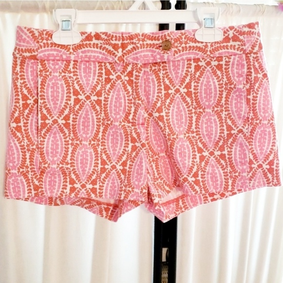 J. Crew Pants - J. Crew pink & orange boho inspired shorts, size 0